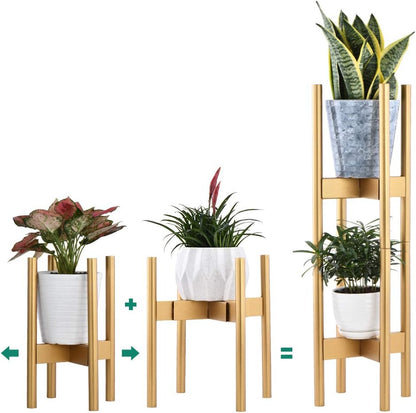 🌿✨ Elevate Your Greenery! 🌟 Get our Stackable & Adjustable 2-Tier Plant Stand Set (30'' Gold) for a stylish indoor garden! 🪴💛 #HomeDecor #PlantLovers