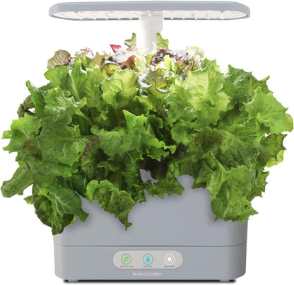 "Harvest Indoor Garden with LED Grow Light - Stylish Cool Gray for Year-Round Freshness!"