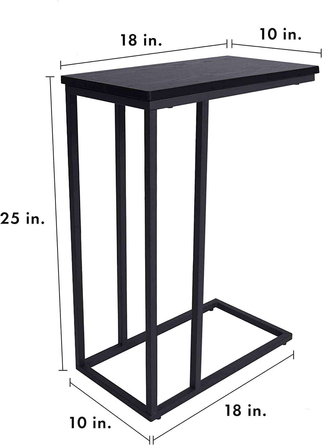 "Stylish Industrial Side Table - Vintage Black End Table with Sturdy Metal Frame for Living Room & Bedroom - Perfect for Small Spaces, Easy Assembly!"