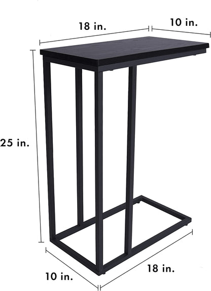 "Stylish Industrial Side Table - Vintage Black End Table with Sturdy Metal Frame for Living Room & Bedroom - Perfect for Small Spaces, Easy Assembly!"