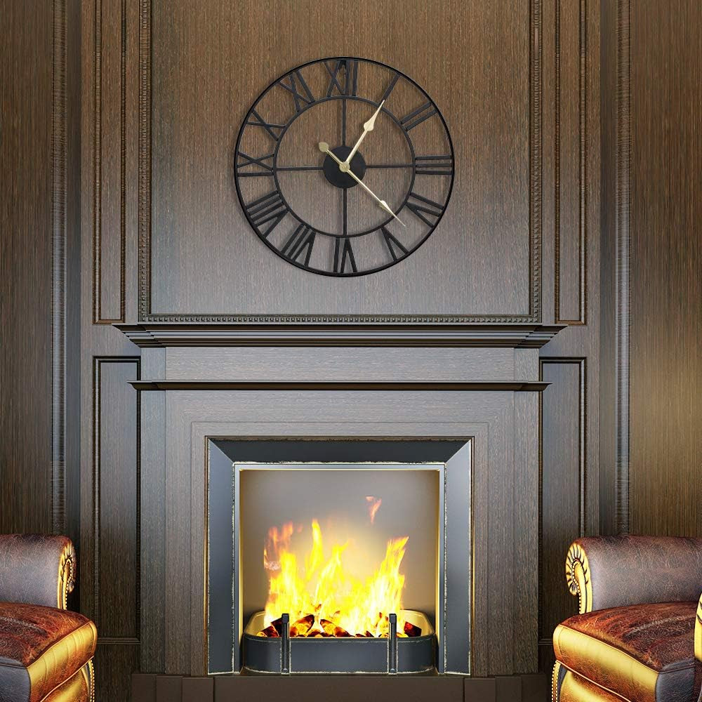 🕒 Elevate Your Space with Our 16" Black Metal Wall Clock! 🖤✨ Featuring 3D Roman Numerals and Silent Movement, it's the perfect decor for your kitchen, living room, or farmhouse! #HomeDecor #WallClock #InteriorDesign