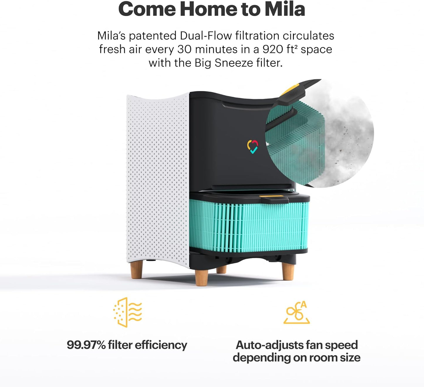 "Ultimate Smart Home Air Purifier with H13 HEPA Filter - Breathe Easy, Eliminate Allergies, Dust & Pollen in Large Rooms - Whisper-Quiet Operation!"