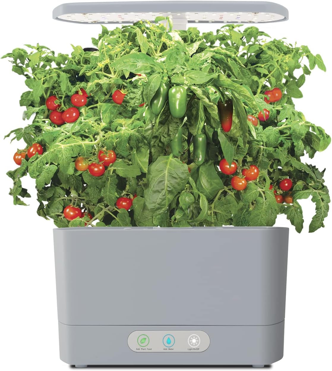 "Harvest Indoor Garden with LED Grow Light - Stylish Cool Gray for Year-Round Freshness!"