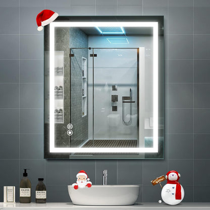 "32x24 Inch Dimmable LED Bathroom Mirror with Anti-Fog & Memory Function - Stylish Lighted Vanity Mirror for a Modern Touch!"