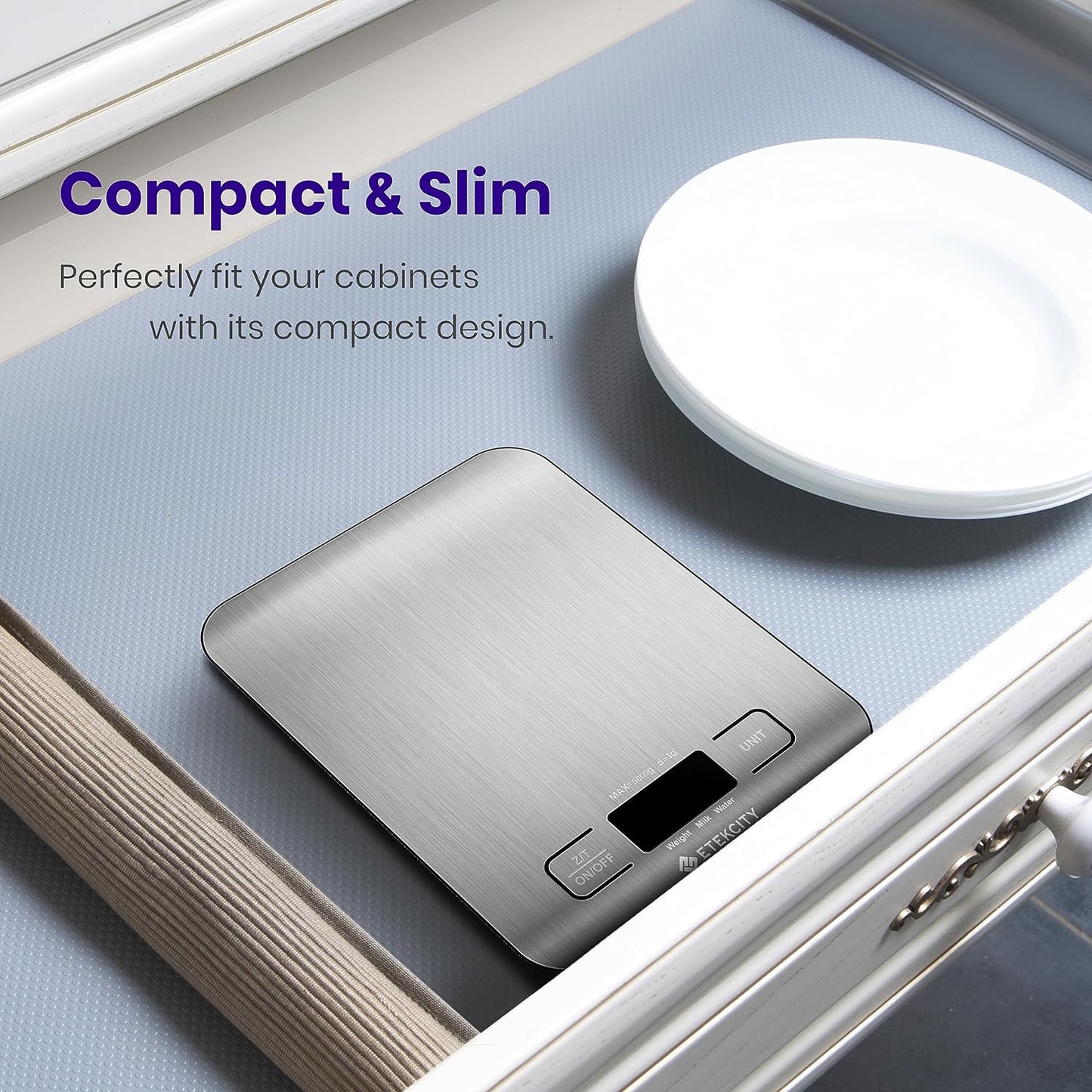 "Precision Digital Kitchen Scale - Perfect for Weight Loss, Baking, Cooking & Meal Prep - Sleek 304 Stainless Steel Design with LCD Display"