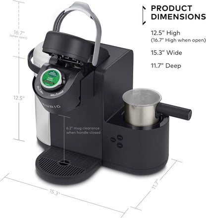 "Ultimate K-Cafe K-Duo Coffee Maker: Brew Coffee, Lattes & Cappuccinos with 32 K-Cup Pods - Dark Charcoal"