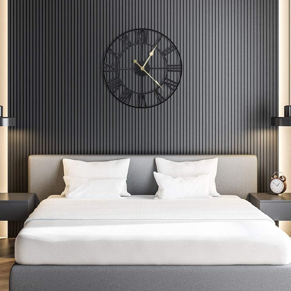 🕒 Elevate Your Space with Our 16" Black Metal Wall Clock! 🖤✨ Featuring 3D Roman Numerals and Silent Movement, it's the perfect decor for your kitchen, living room, or farmhouse! #HomeDecor #WallClock #InteriorDesign