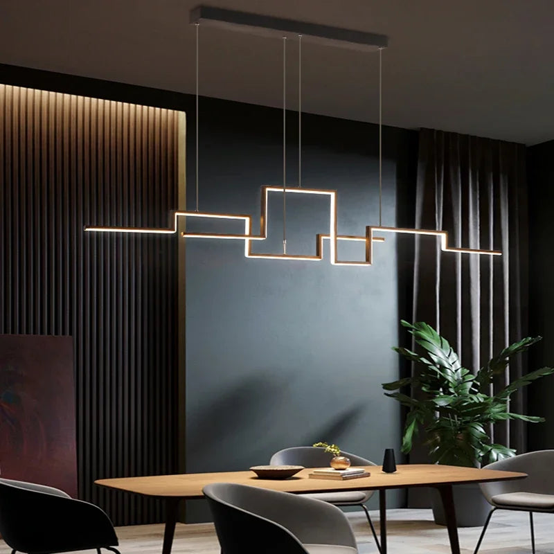 "Stunning Nordic Geometry LED Chandeliers - Elevate Your Living Space with Modern Pendant Lighting for Dining, Bedroom, Kitchen & Bar!"