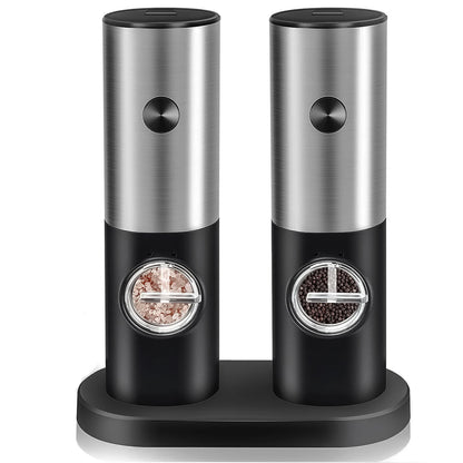 "Premium Electric Salt and Pepper Grinder Set - Automatic Mills with Adjustable Coarseness & LED Light for Effortless Seasoning!"