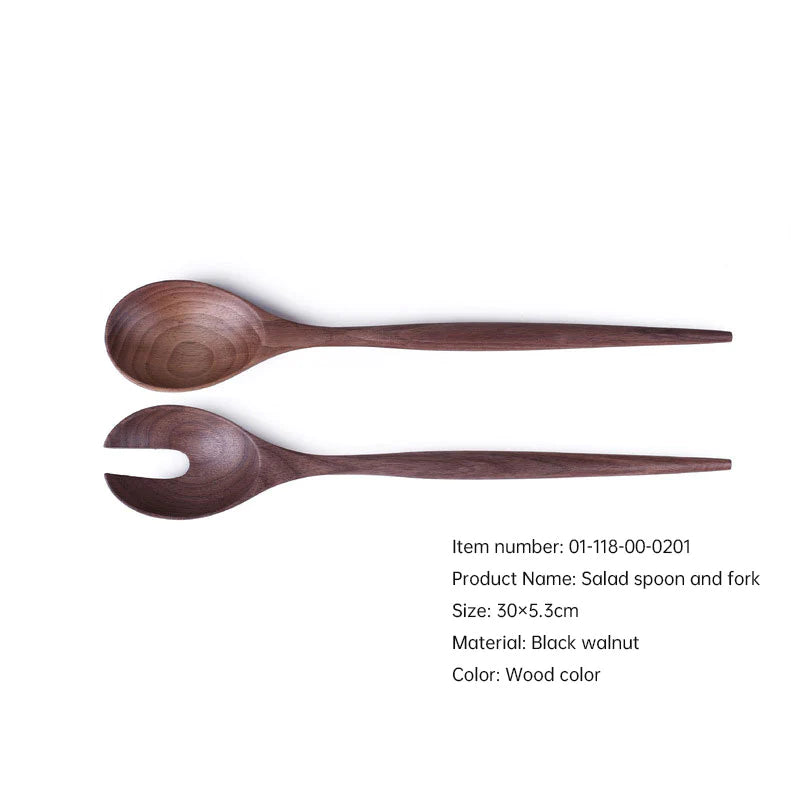 "Elegant Nordic Black Walnut Kitchen Utensils - Imported Quality for Your Culinary Creations!"