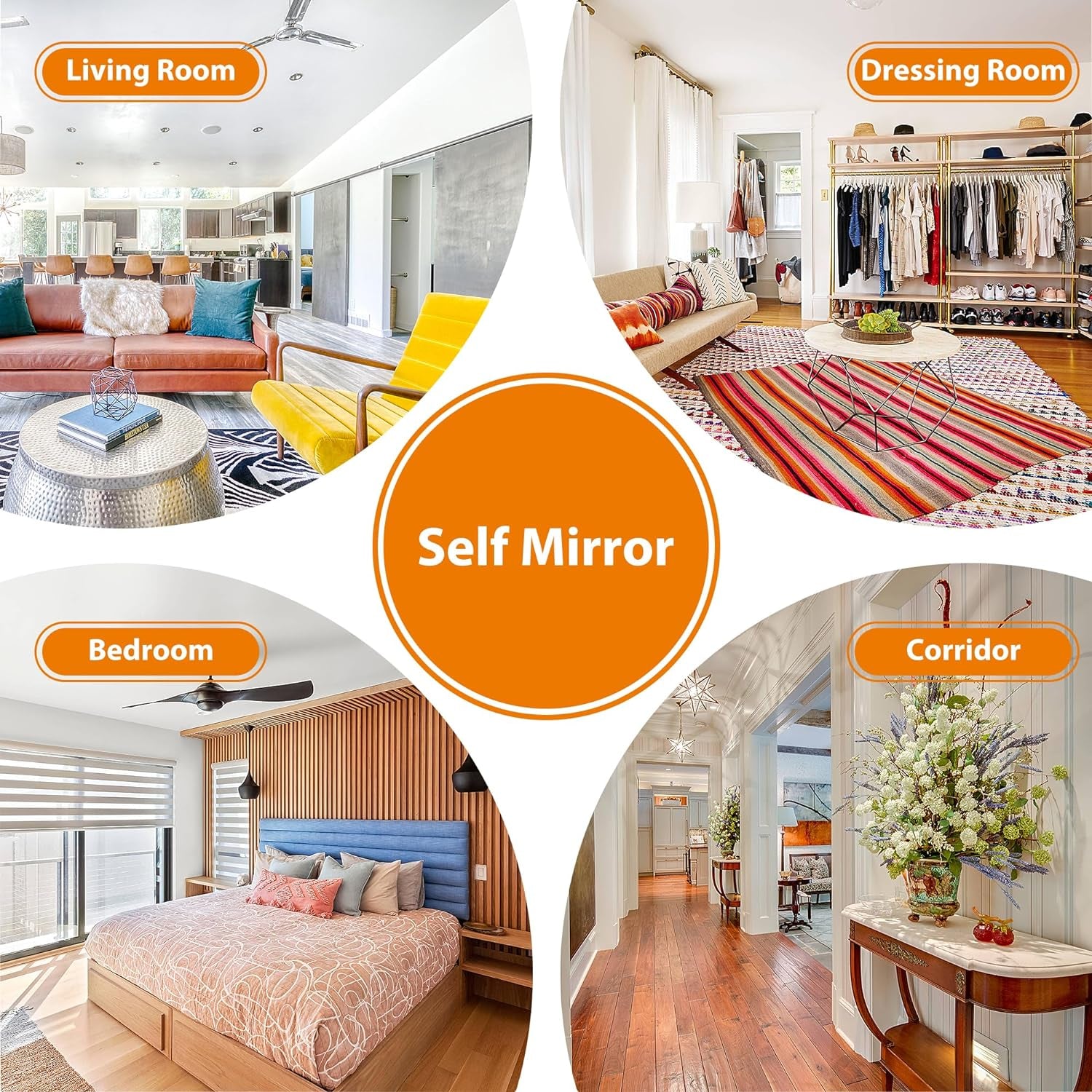 "Elegant 65"×22" Gold Metal Floor Mirror - Versatile Standing, Hanging, or Leaning Design"