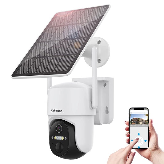 "Ultimate Solar Security Camera: Wireless Outdoor Surveillance with Smart App, Color Night Vision, 360° PTZ, AI Detection & 2-Way Talk - IP65 Waterproof & Solar Powered!"